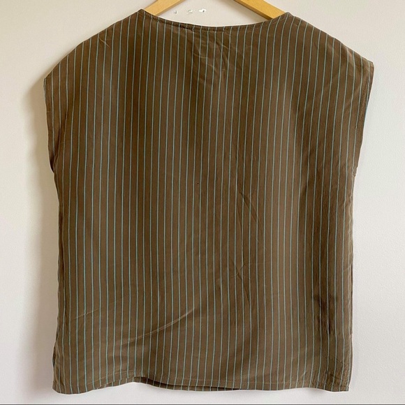 André 100% Silk Pinstripe Blouse - Picture 3 of 6